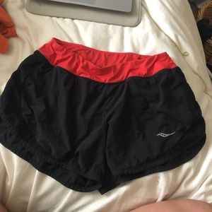 Saucony black running shorts